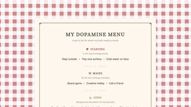 Dopamine Menu